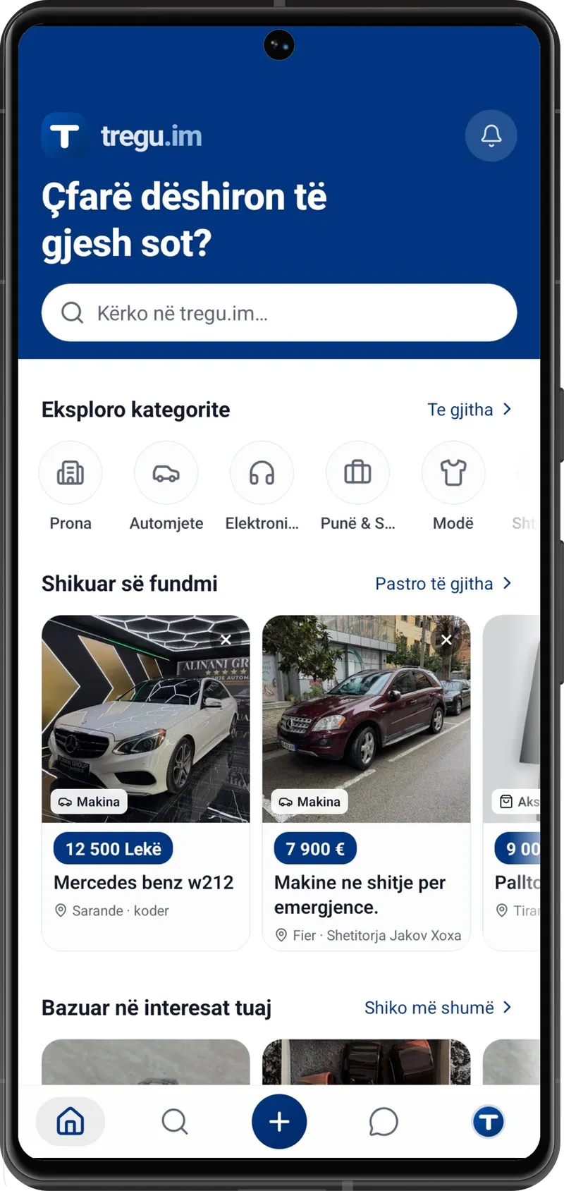 Pamje alternative e aplikacionit Tregu.im